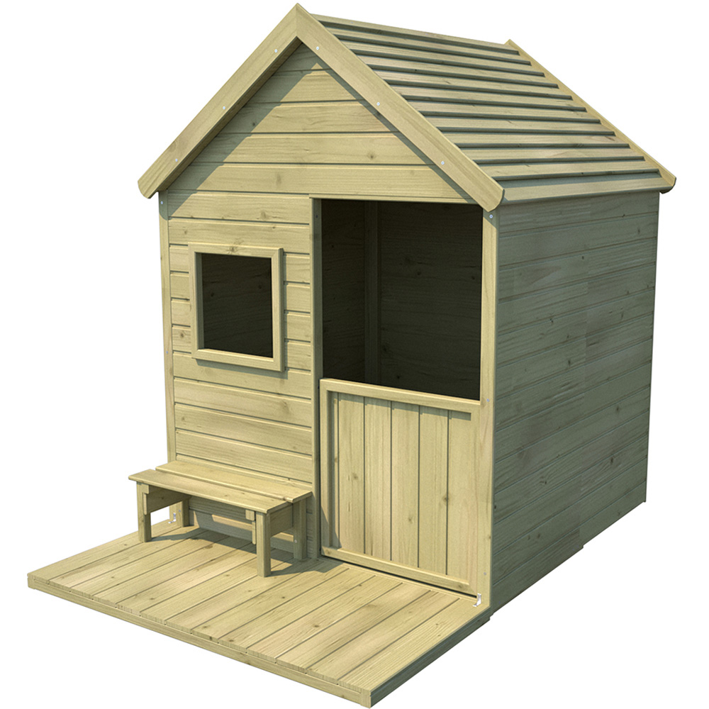 Soulet Heidi 4 x 5.5ft Kids Wooden Playhouse with Patio Image 3