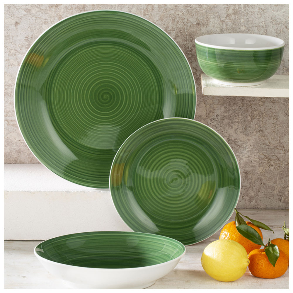 Waterside Spinwash Forest Green 16 Piece Dinner Set Image 2