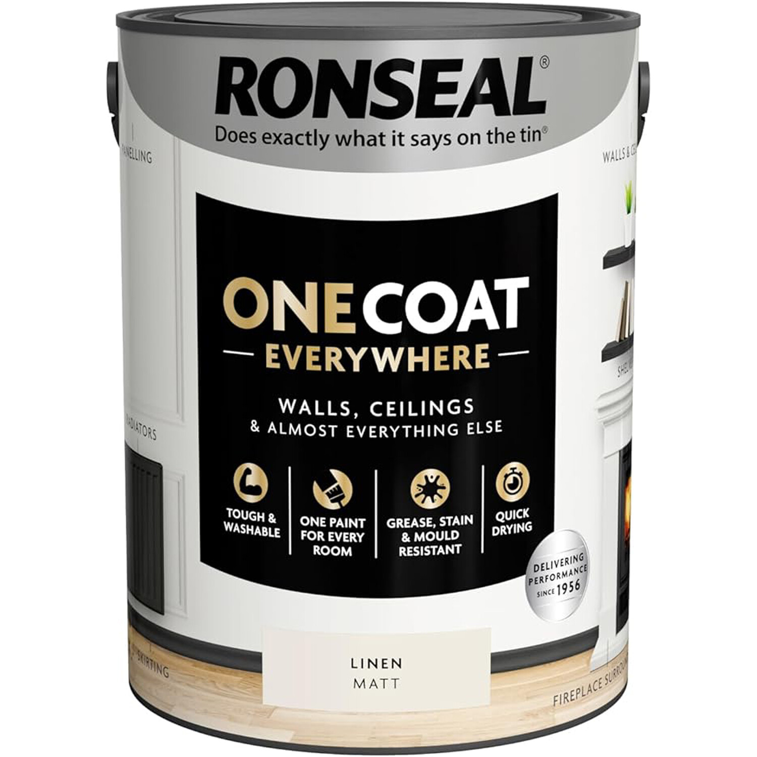 Ronseal One Coat Everywhere Interior Paint Linen 5l Image 2