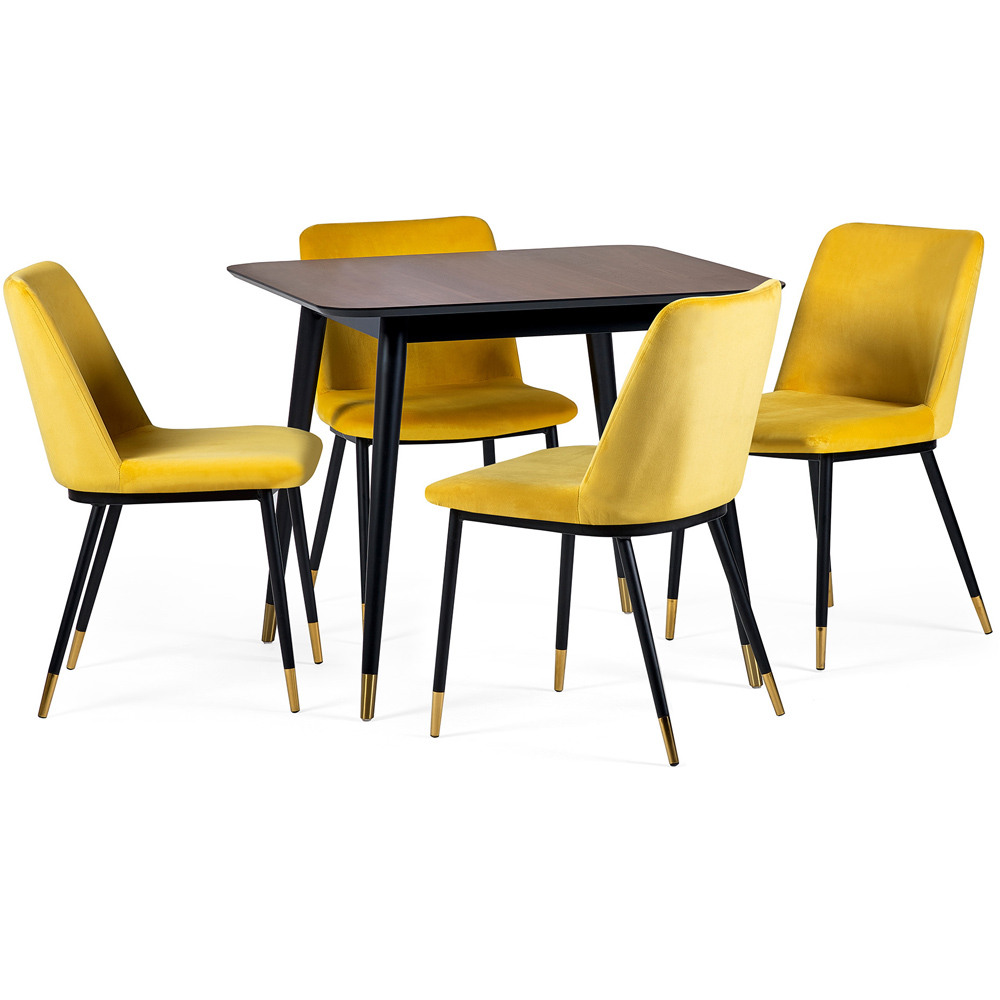 Julian Bowen Findlay 4 Seater Square Dining Table Walnut and Black Image 5