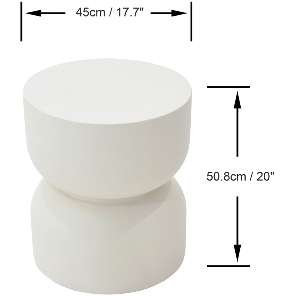 Elementi Chronos Cream White GRC Side Table Image 6