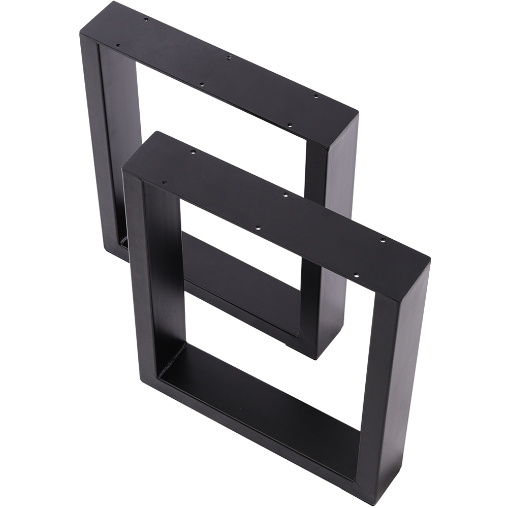 Living and Home 2 Pack Black Industrial Heavy Duty Rectangular Iron Table Legs 70 x 71cm Image 4