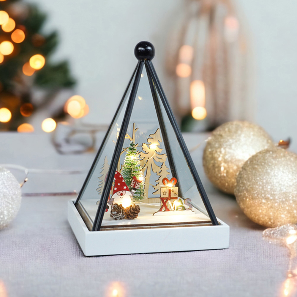 Xmas Haus Triangle Hurricane Glass Led Gonk Scene Image 2