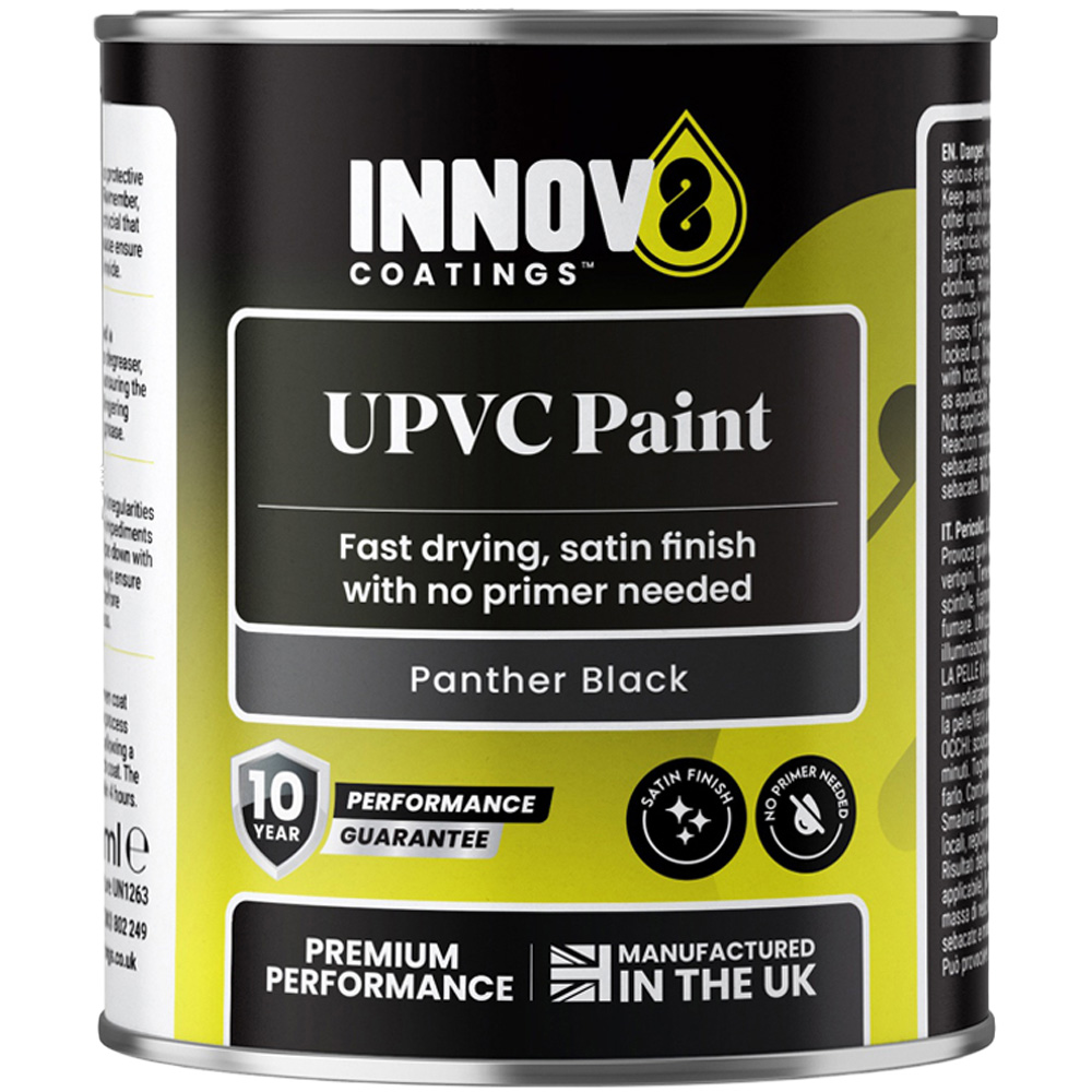 Innov8 Coatings Panther Black Satin Finish uPVC Paint 250ml Image 2