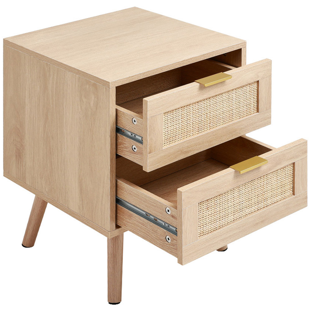 Living and Home 2 Pack 2 Drawer Rattan Side Cabinet Image 3