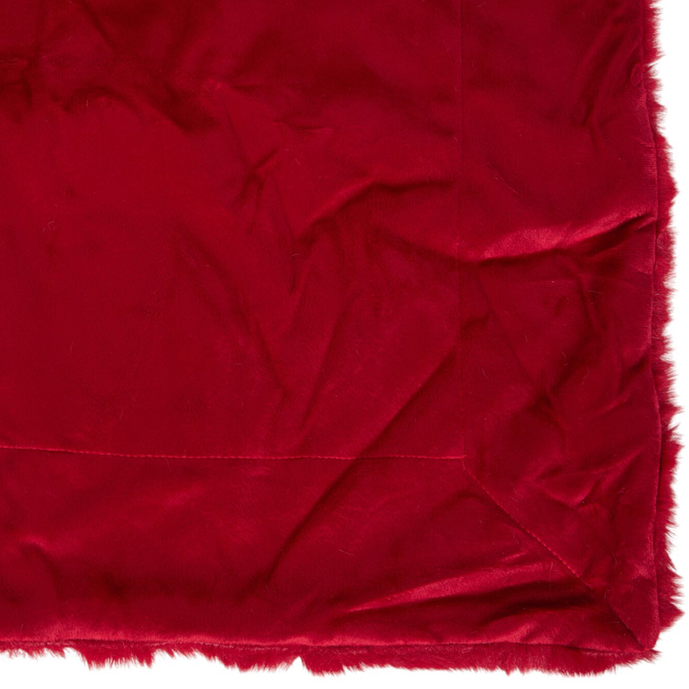 Soft Rabbit Faux Fur Throw - Red Image 5