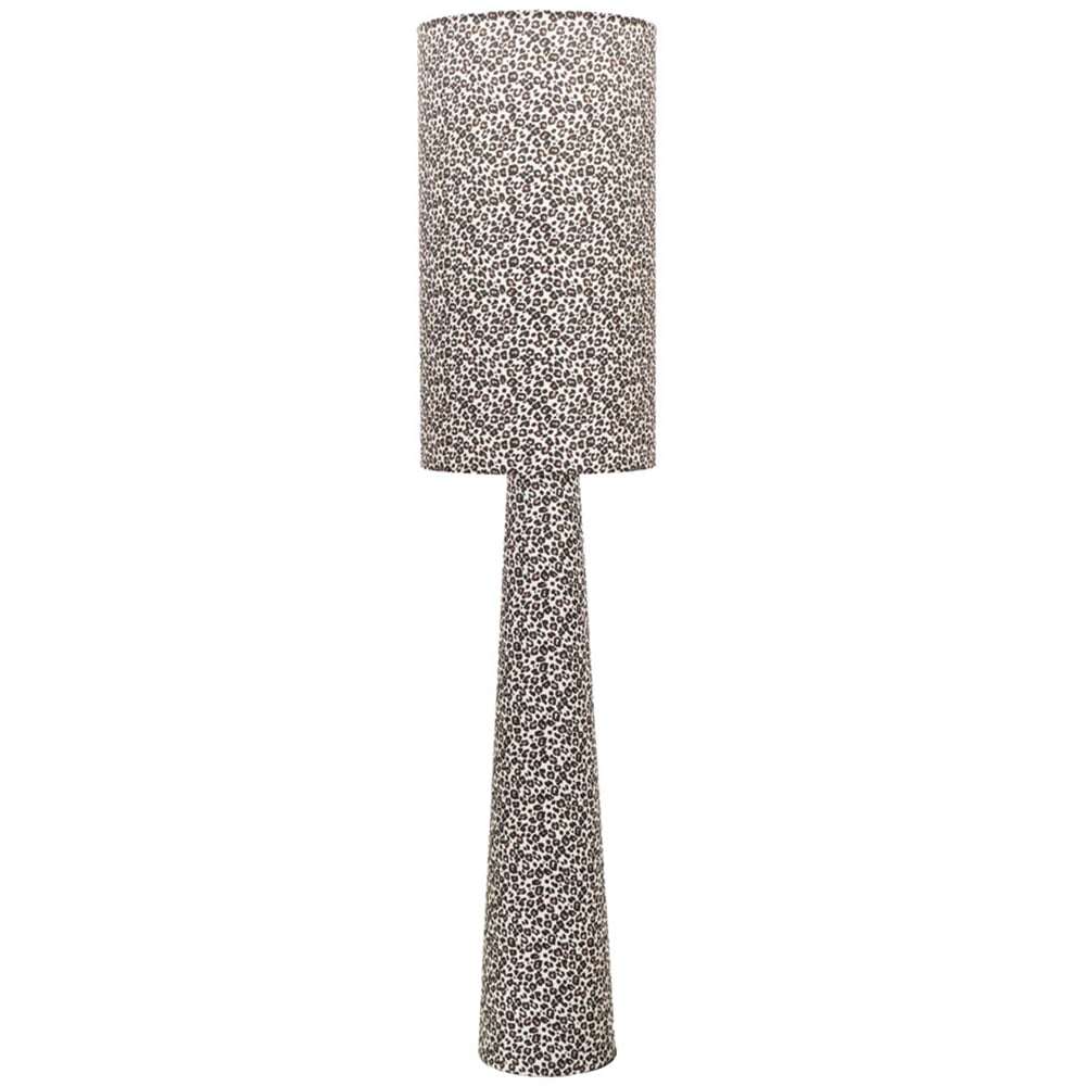 ValueLights Bertie Leopard Print Full Fabric Midi LED Floor Lamp Image 1