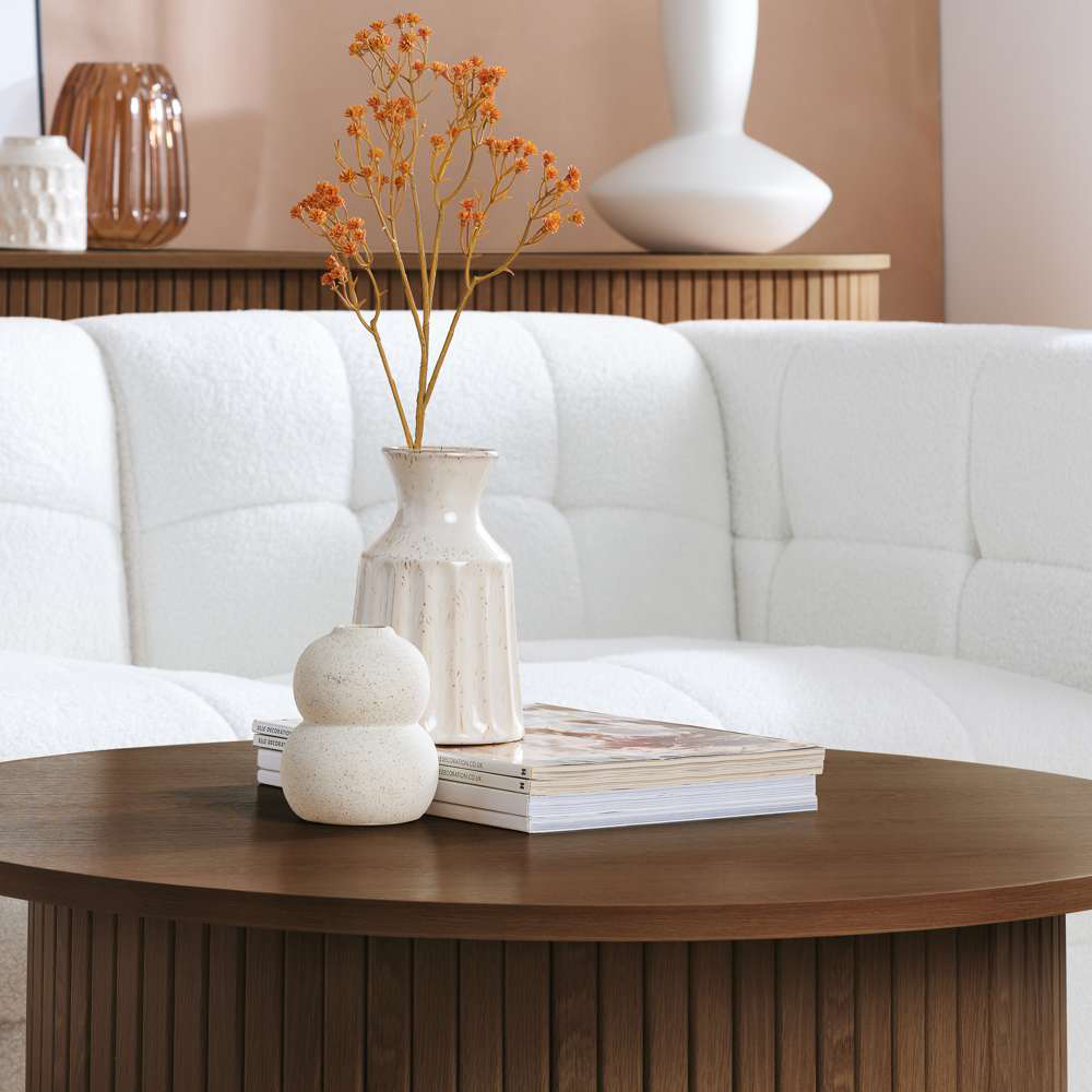 Birlea Axel Walnut Round Fluted Coffee Table Image 5