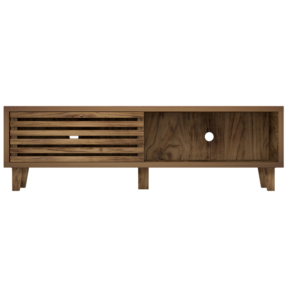 Flexi Storage Erik 2 Door Mango Wood Effect Slatted Wide TV Unit Image 3