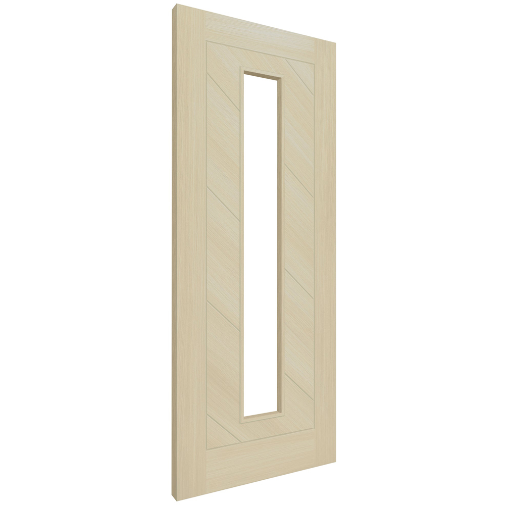 Stockholm Oak Fully Finished Laminate Clear Glass Internal Door 1981 x 762 x 35mm Image 3