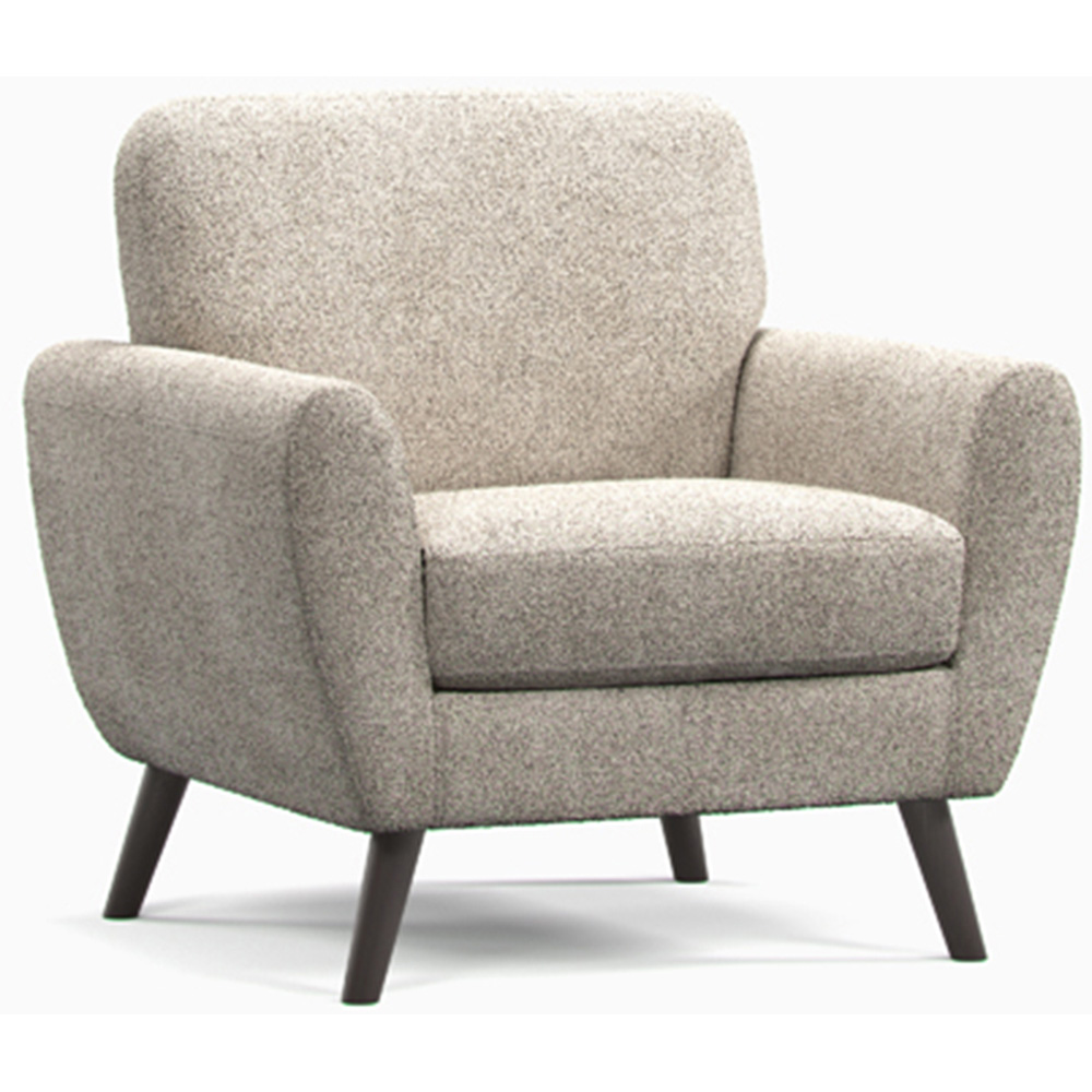 Lara Beige Boucle Linen Armchair Image 2