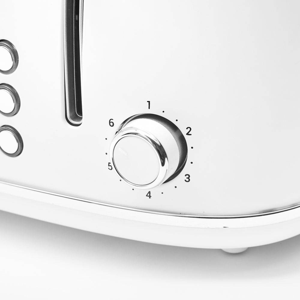 Tower Heritage EEJB230 Optic White with Chrome Accents 4 Slice Toaster and 1.7L Kettle Set Image 7