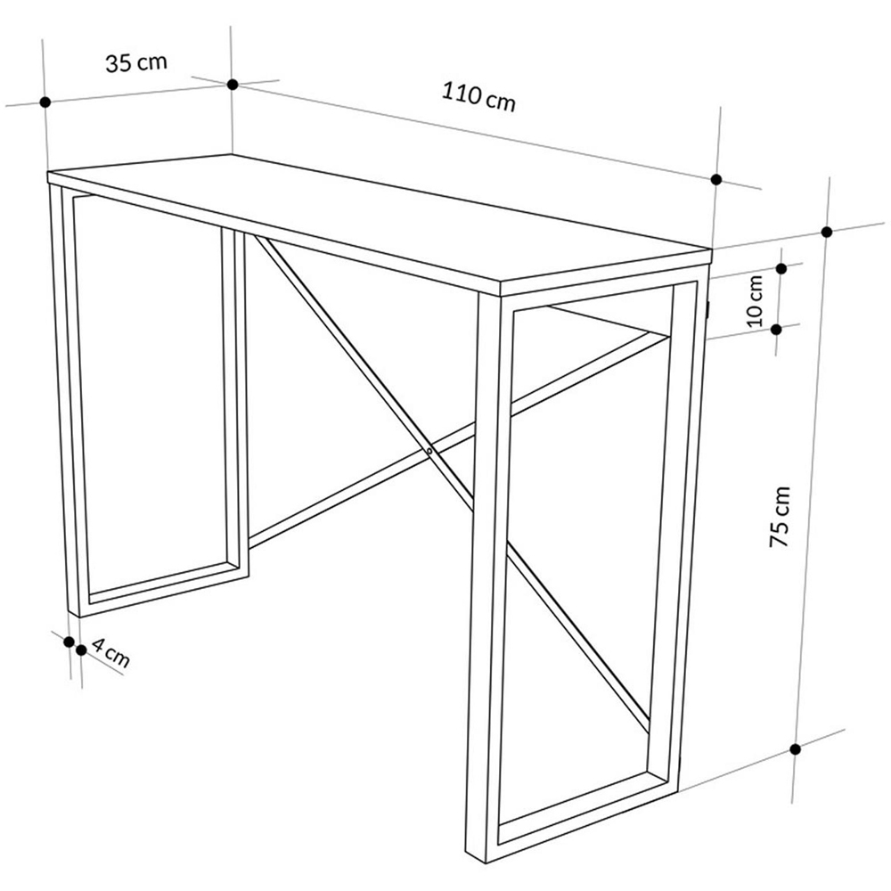 FWStyle Archie Retro Grey Console Table Image 7