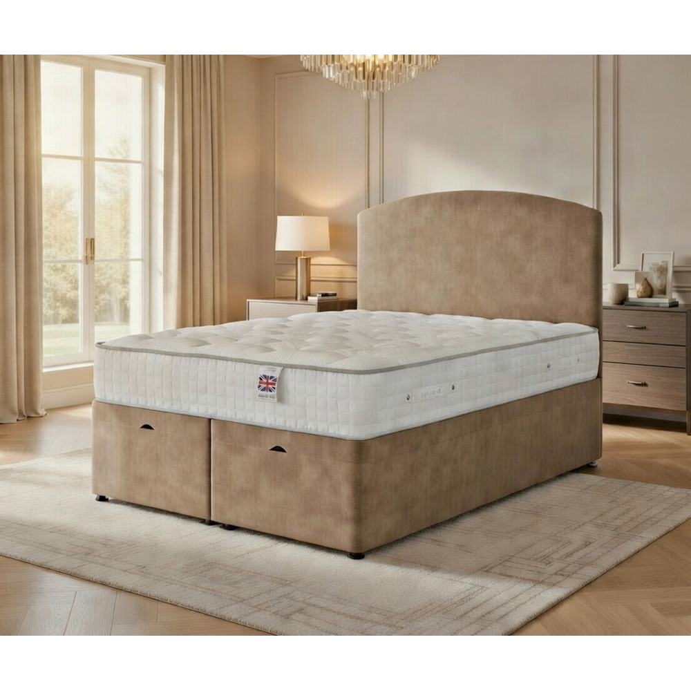 DS Living Opulence Super King Size Mink Velvet Upholstered Ottoman Bed Image 5