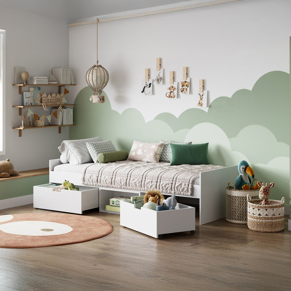 Kudl Flash Single White 2 Drawer Storage Cabin Bed Image 5