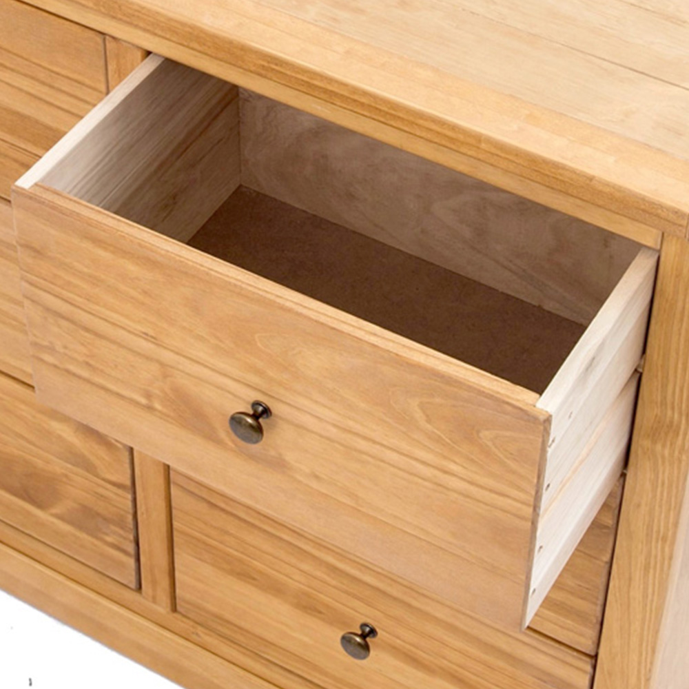 Cabinet Bits Lucca 6 Drawer Brown Brass Knob Chest of Drawers Image 6