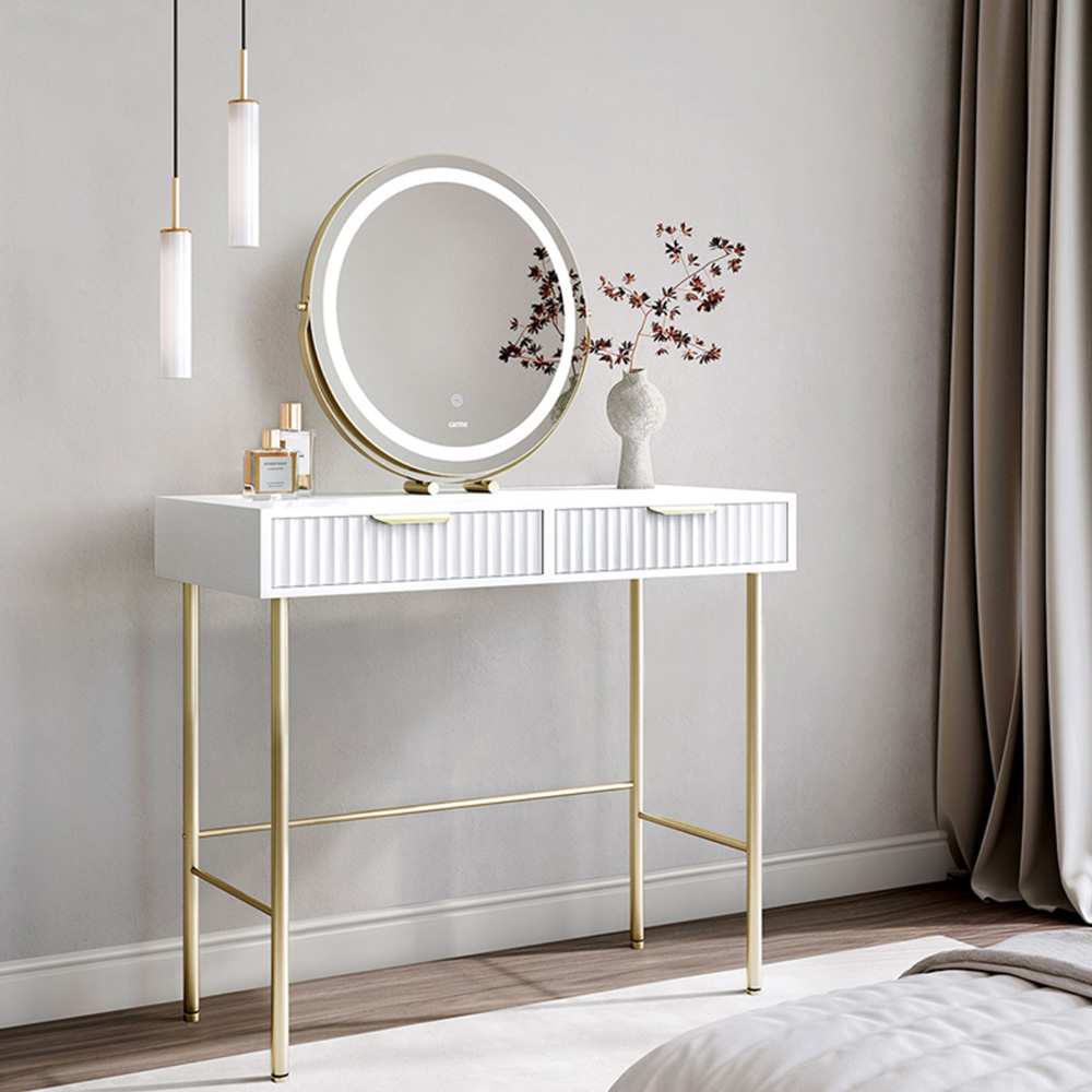 CARME Home Zara 3 Colour LED Gold Touch Sensor Light Mirror Image 6