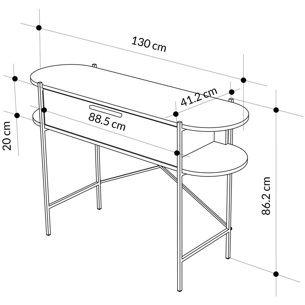 FWStyle Otis Single Drawer Sandstone Console Table Image 7
