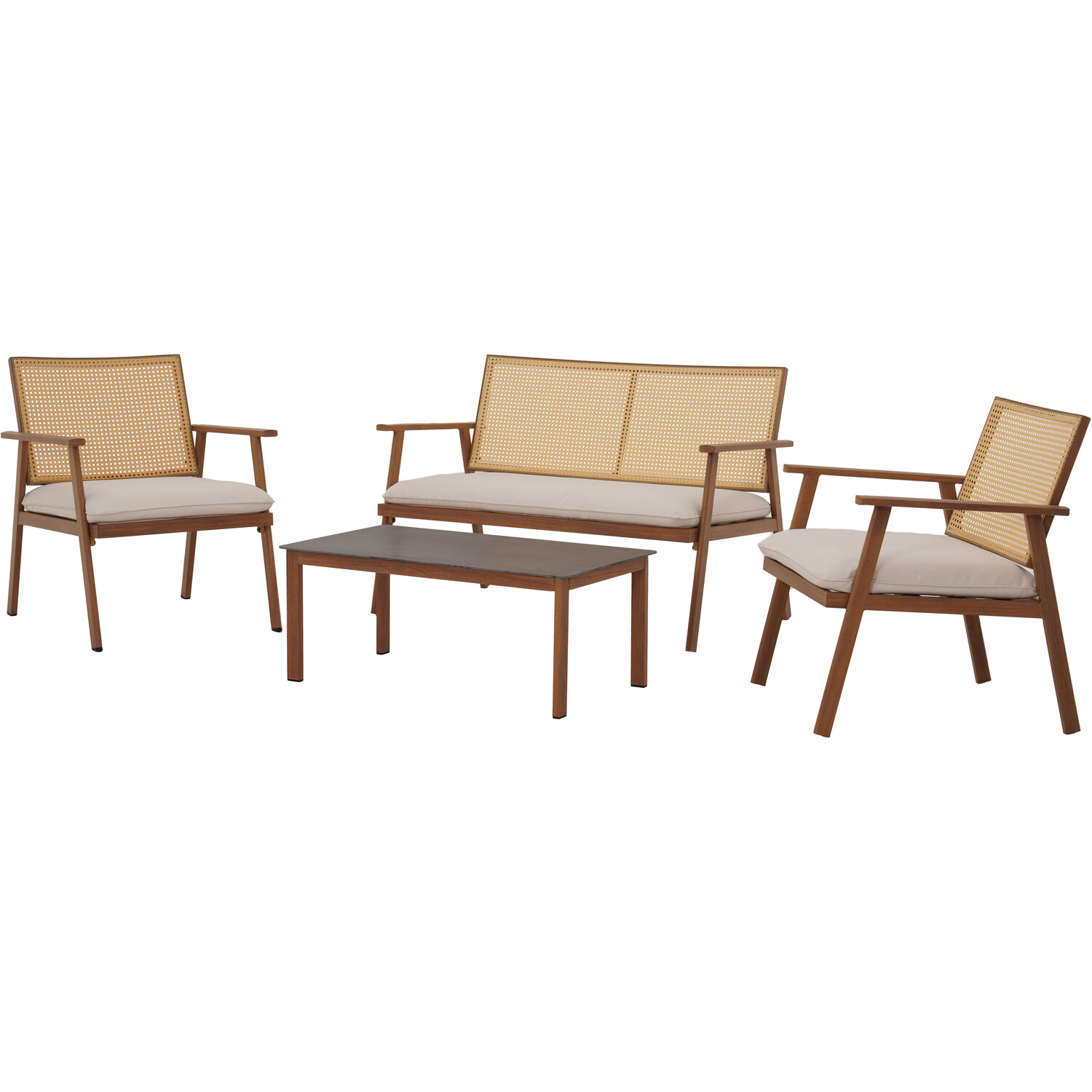 Malay Lyon 4 Seater Natural Sofa Lounge Set Image 2
