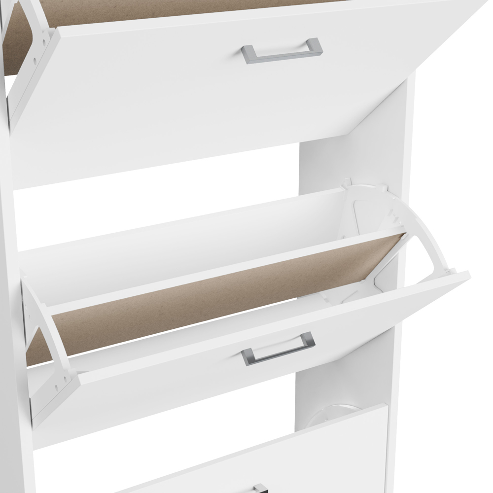 GFW Stirling 3 Tier White Shoe Cabinet Image 6