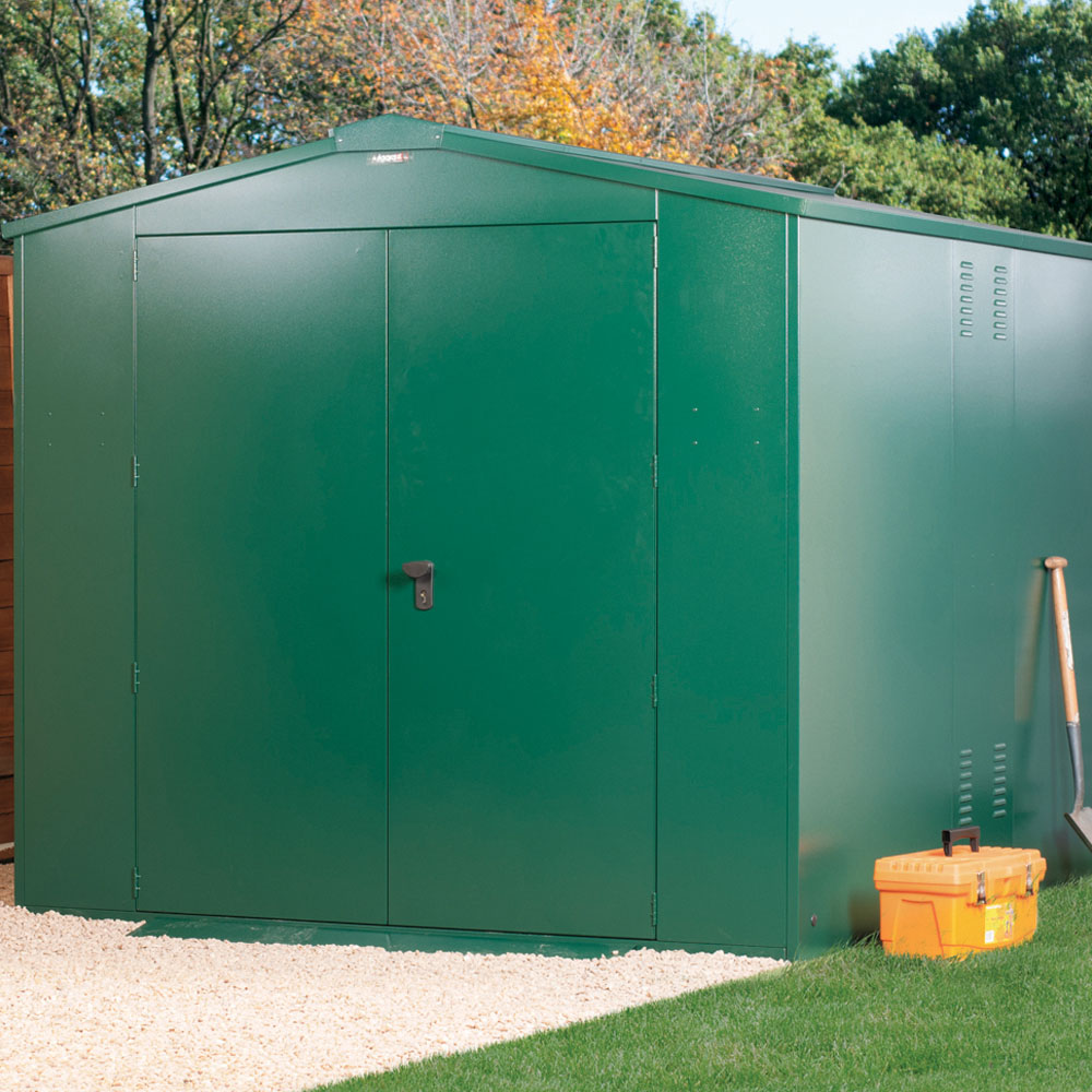 Asgard Gladiator 7 x 9ft Double Door Green High Security Apex Motorcycle Garage Image 9