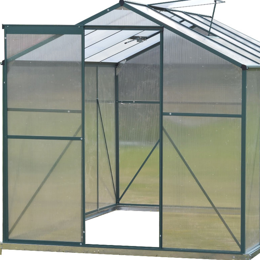Living and Home Aluminium Frame 6 x 8ft Greenhouse with Base Image 4