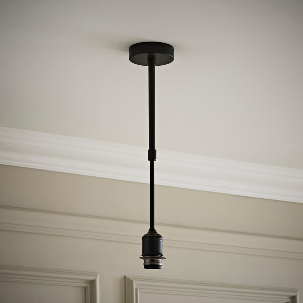 ValueLights Shaw Matt Black Adjustable Drop Ceiling Pendant Light Fitting Image 2