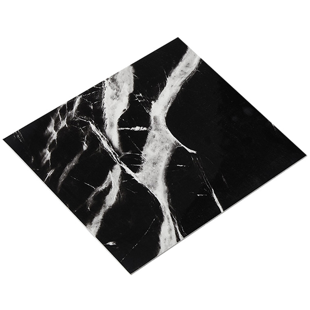 Living and Home Marble Patterned Black and White PVC Self Adhesive Wall Sticker 10 Pack Image 3
