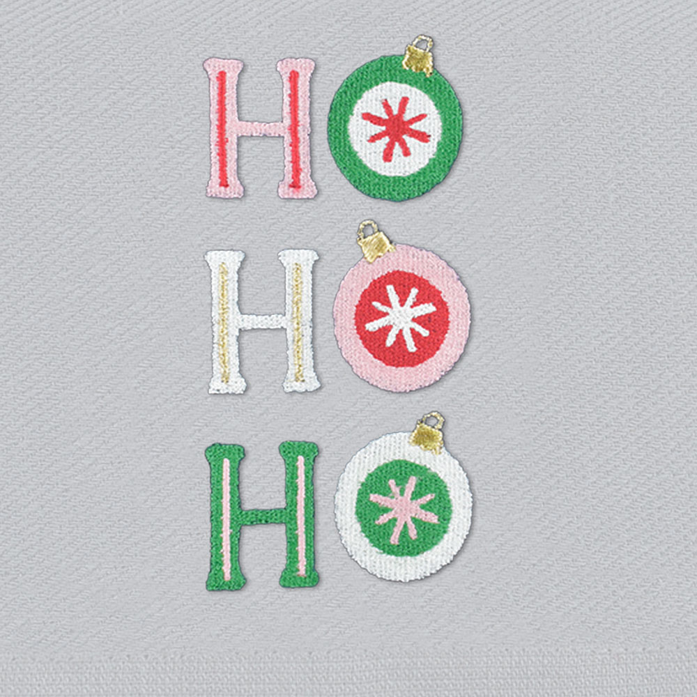 Noel Square Xmas Ho Ho Ho White Tea Towel 3 Pack Image 4