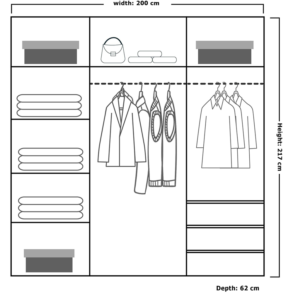 Sliding Wardrobes 4U Etna 2 Door White Wide Full Mirrored Wardrobe Image 4