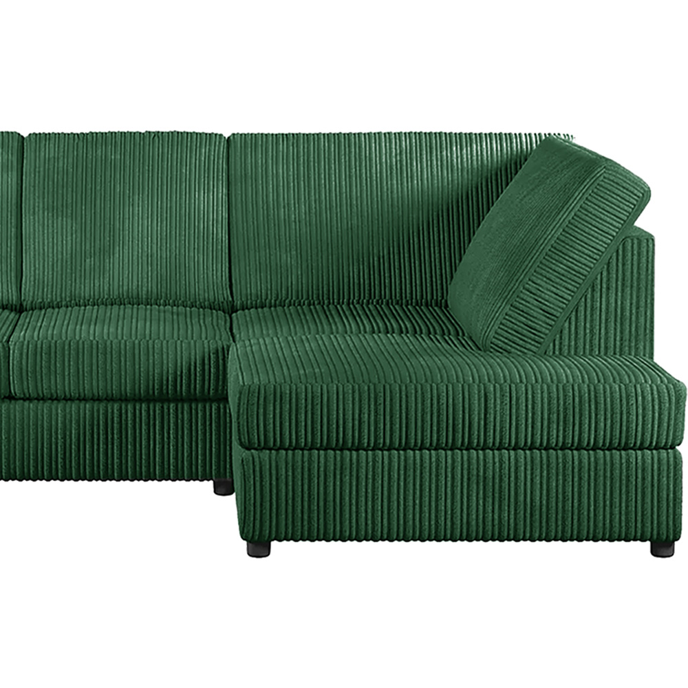 Luxor 4 Seater Green Jumbo Cord Full Back Right Hand L Shape Corner Sofa Image 3