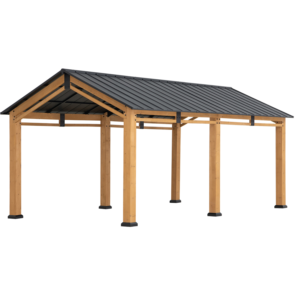Sunjoy Diran 6.03 x 3.36m Anthracite Cedar Wood Gazebo Image 2