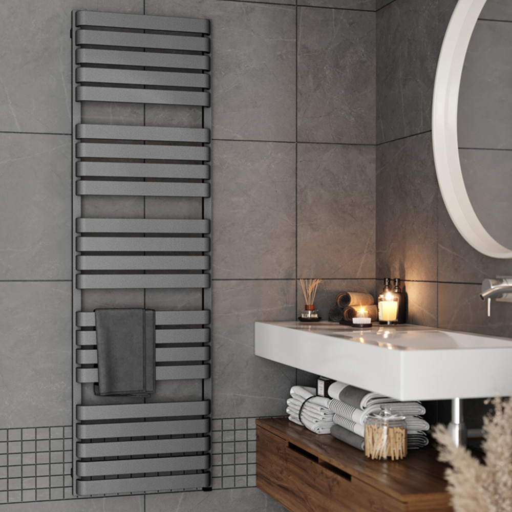 Terma Warp T One Salt n Pepper Electric Towel Rail 1695 x 500mm Image 2