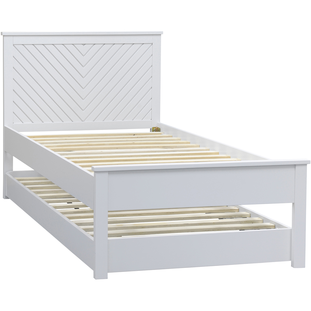 Chevron Single White Guest Bed and Trundle Image 2