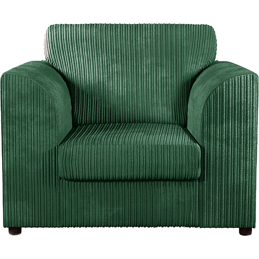 Luxor 5 Seater Green Jumbo Cord Full Back Sofa Suite Image 4