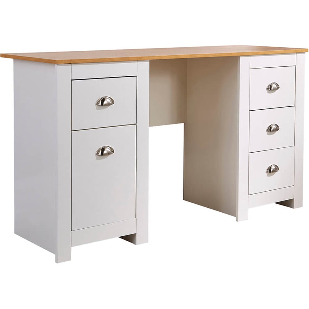 Home Source Camden White PC Computer Office Storage Desk Image 2