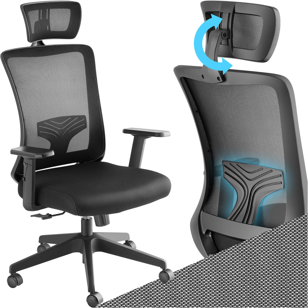 Tectake Phoebe Black Adjustable Office Chair Image 2