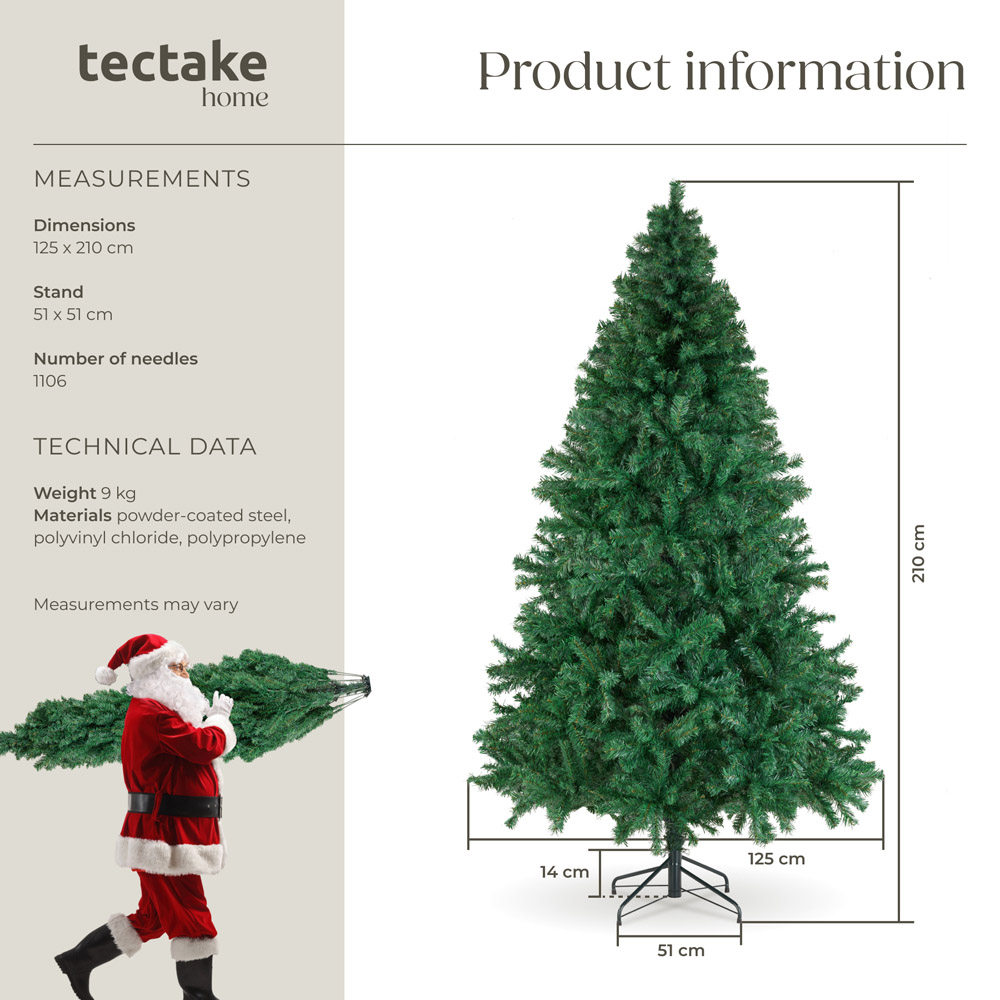 tectake Dasher Dense Needle Green Artificial Christmas Tree 6.8ft Image 9