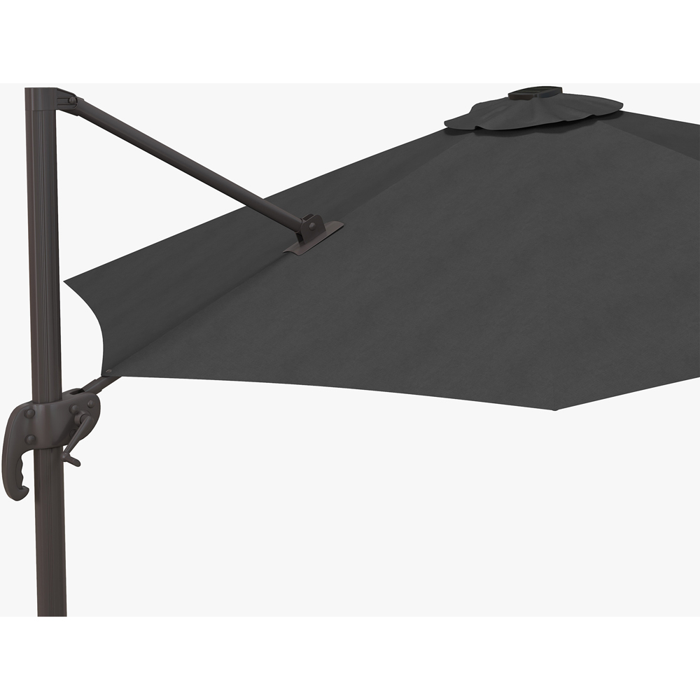 Outsunny Dark Grey Solar LED Cantilever Parasol 3m Image 3