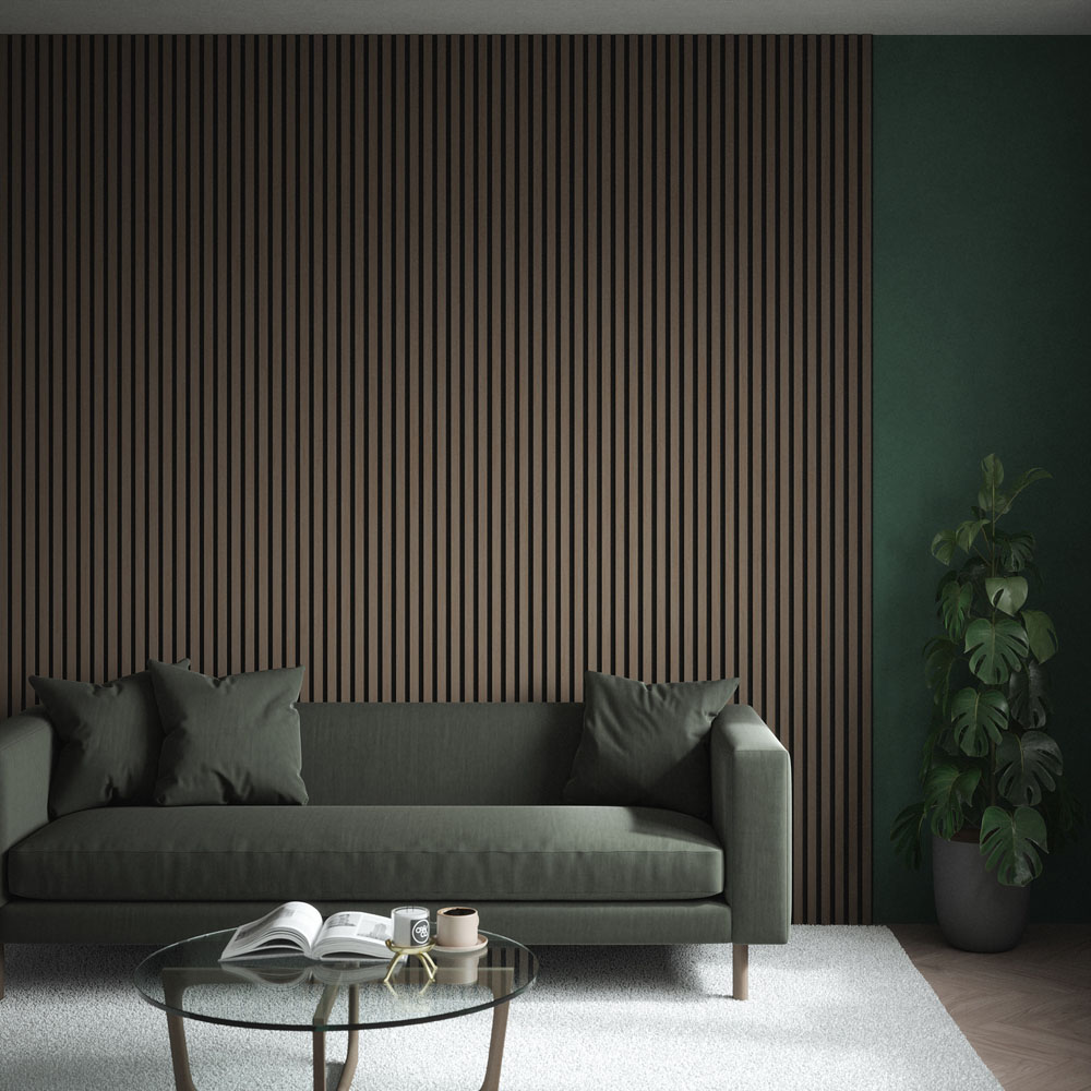 Kraus Easy Living Chestnut Acoustic Slat Wall Panel 240 x 60cm 5 Pack Image 4