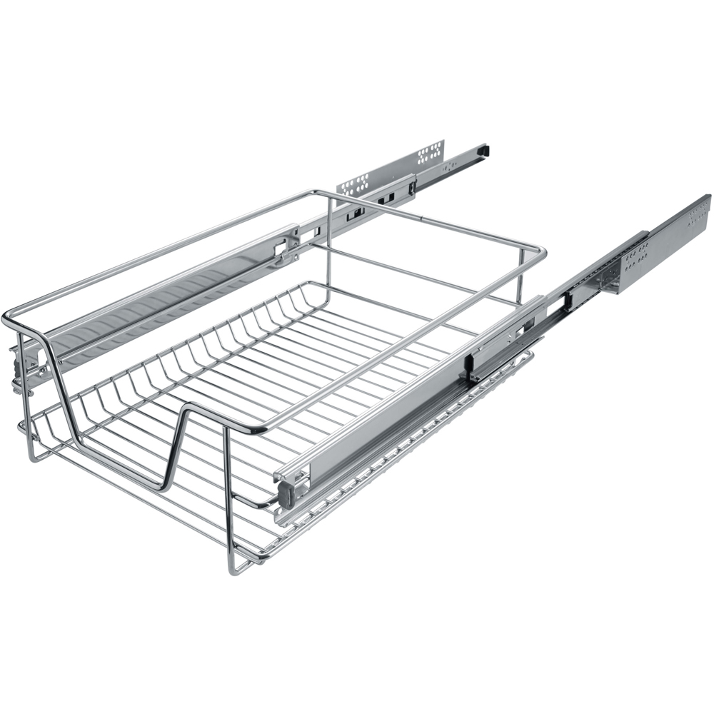 tectake Chrome Telescopic Drawer with Runners 14 x 37 x 44cm 4 Pack Image 3