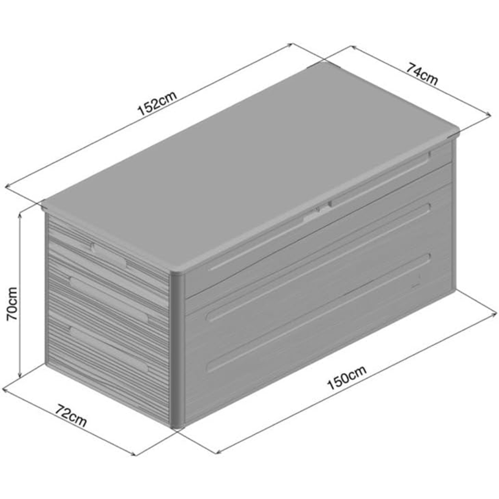 Garden Gear Elite Series 700L Warm Grey Storage Chest with Bevelled-Edge Lid Image 6