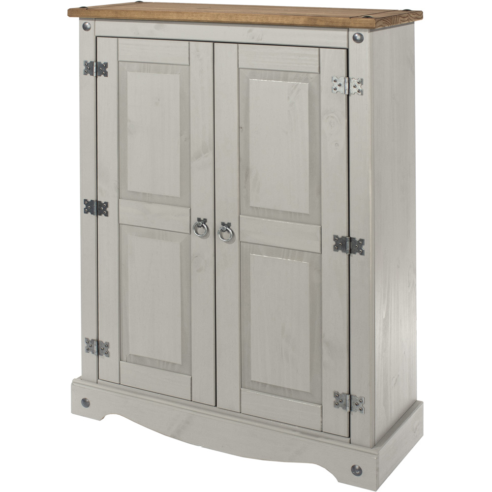 Corona 2 Door Grey Washed Wax Finish Cupboard Image 3