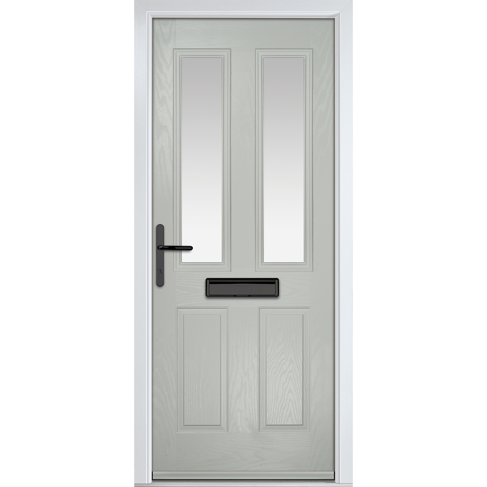Crystal-Direct Carnoustie Agate Grey GRP Clear Glass Right Hand Open Front Door 2090 x 920mm Image 1
