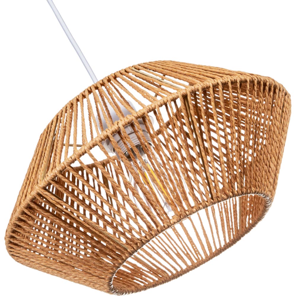 Happy Homewares Natural Brown Paper String Easy Fit Pendant Shade Image 4