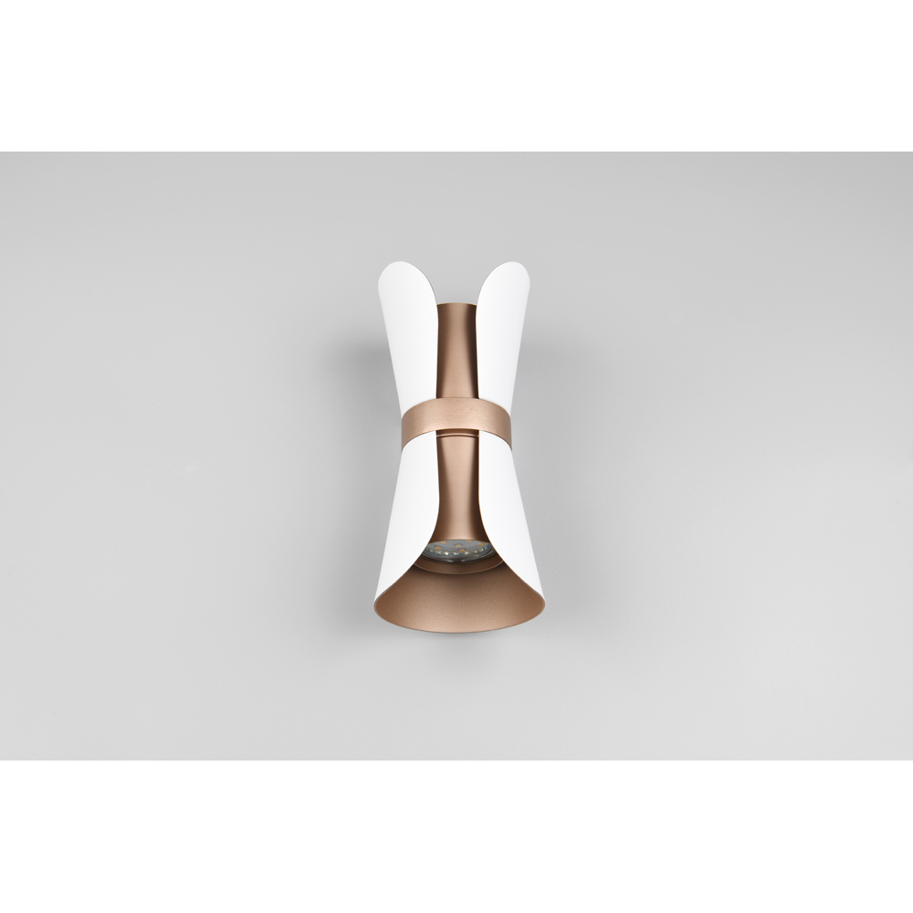 TRIO Coat Matt White and Coffee Up and Down Wall Light Image 9