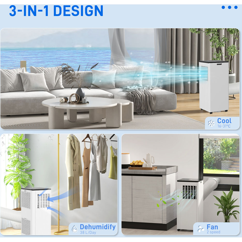 HOMCOM White 9000BTU Portable Air Conditioner with App Control Image 7