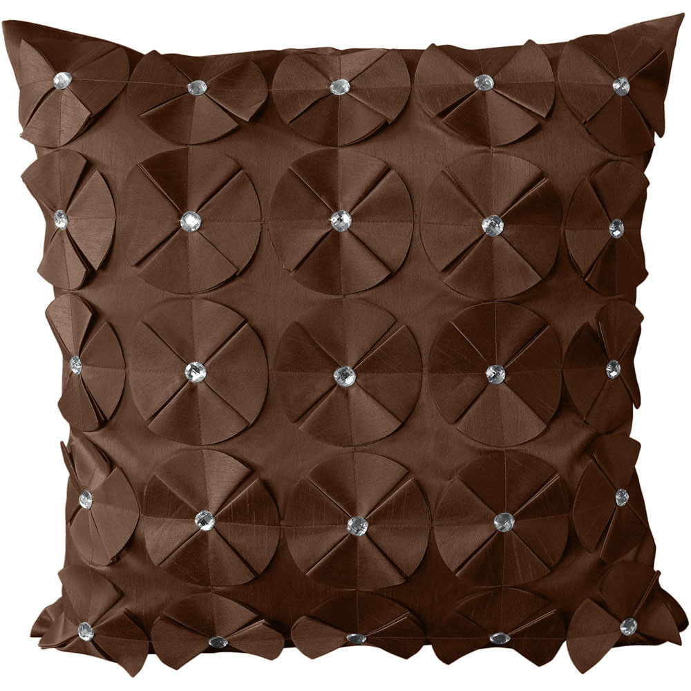 Intimates Vogue Diamante Chocolate Filled Cushion 43 x 43cm 2 Pack Image 1