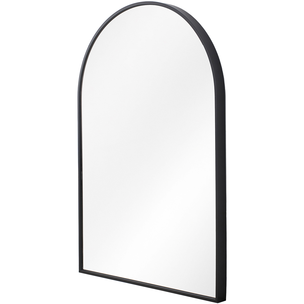 Living and Home Black Arched Aluminium Framed HD Float Glass Bathroom Mirror 50 x 80cm Image 3
