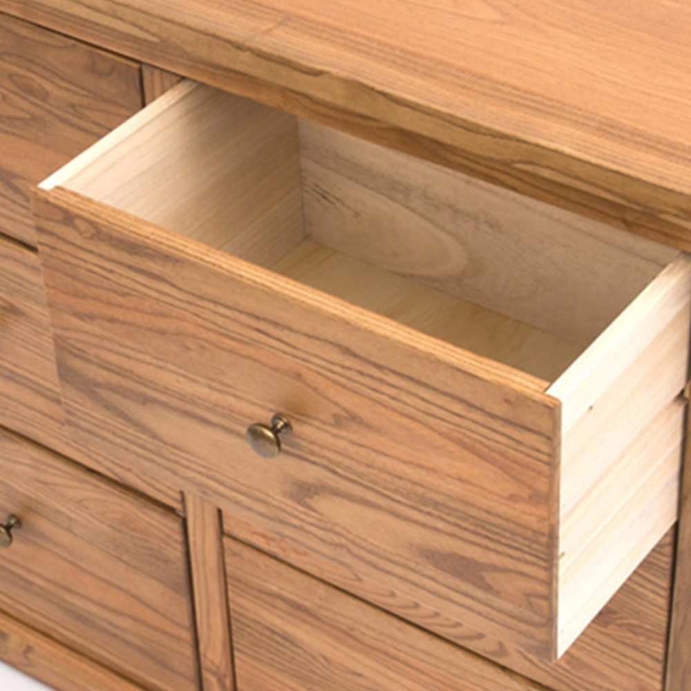 Cabinet Bits Salerno 6 Drawer Brown Brass Knob Chest of Drawers Image 6